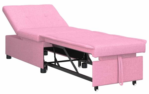 Nowoczesna rozkÅadana sofa w kolorze rÃ³Å¼owym z regulowanym oparciem