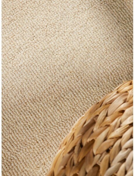 Beżowy wełniany dywan tkany ręcznie 140x200 cm Puristic Knots – Elle Decoration
