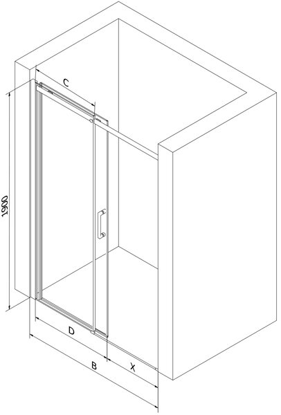 Mexen Omega drzwi prysznicowe rozsuwane 100 cm, transparent, chrom - 825-100-000-01-00