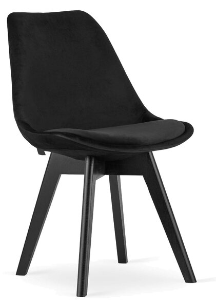 Krzesło ART132C welur czarny #66 nogi czarne