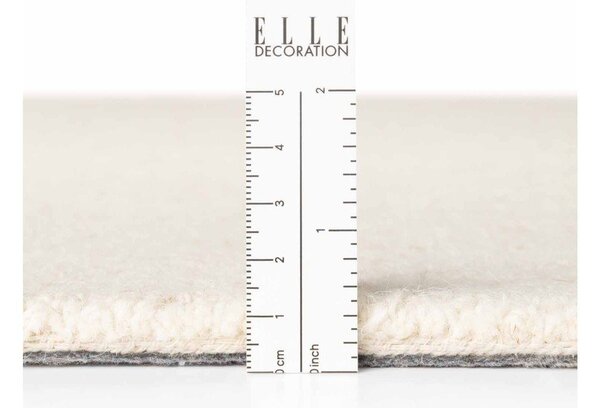 Kremowy wełniany okrągły dywan tkany ręcznie ø 160 cm Puristic Knots – Elle Decoration