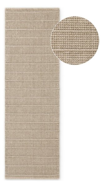 Beżowy wełniany chodnik tkany ręcznie 80x250 cm Camden Parker – Ted Baker
