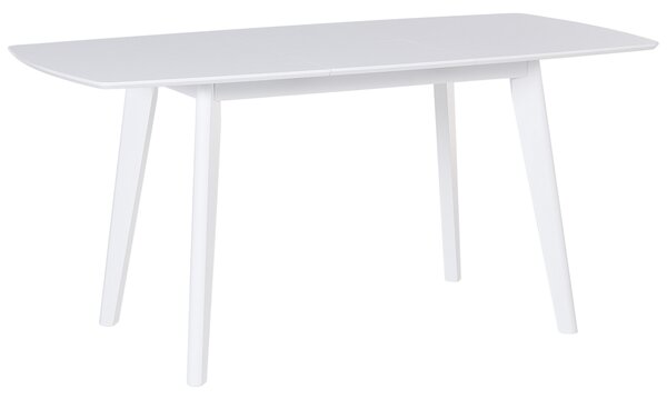 Minimalistyczny rozkładany stół do jadalni drewniany 120/160 cm biały Sanford Beliani
