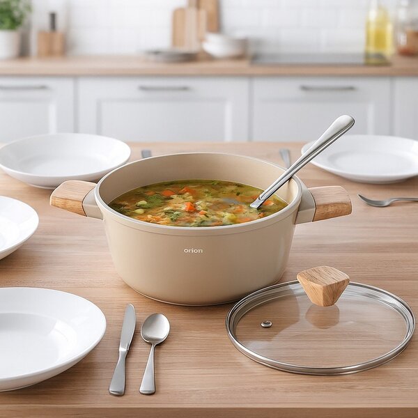 Garnek z pokrywką/z powłoką ceramiczną 4,4 l Ecrina – Orion