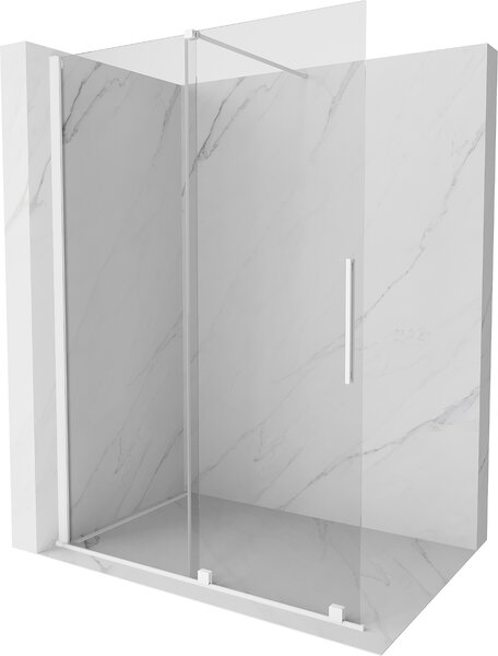 Mexen Velar ścianka prysznicowa rozsuwana Walk-in 130 x 200 cm, transparent 8 mm, biała - 871-130-000-03-20