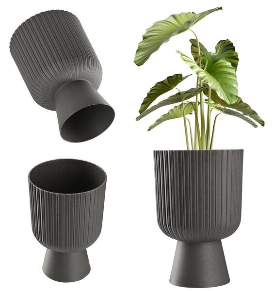 Doniczka na nóżce Golem Eco 14 cm, antracyt