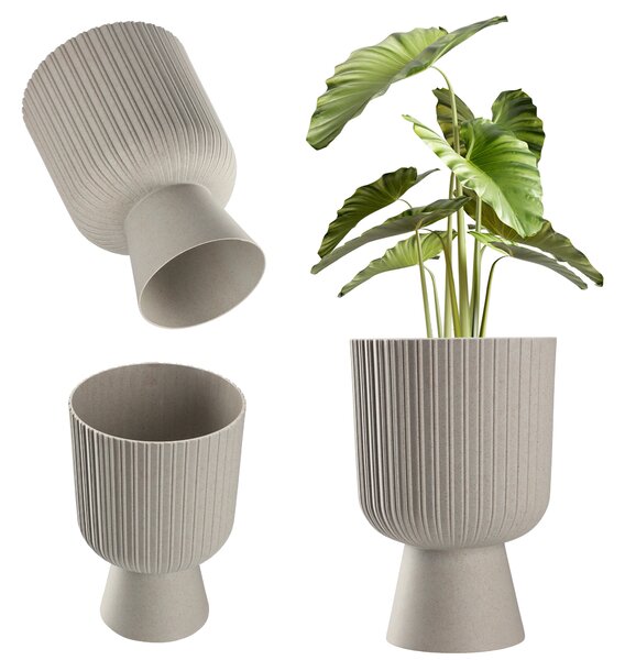 Doniczka na nóżce Golem Eco 14 cm, platyna