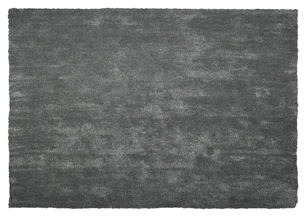 Dywan poliester ciemnoszary gładki pleciony maszynowo 140 x 200 cm Demre Beliani