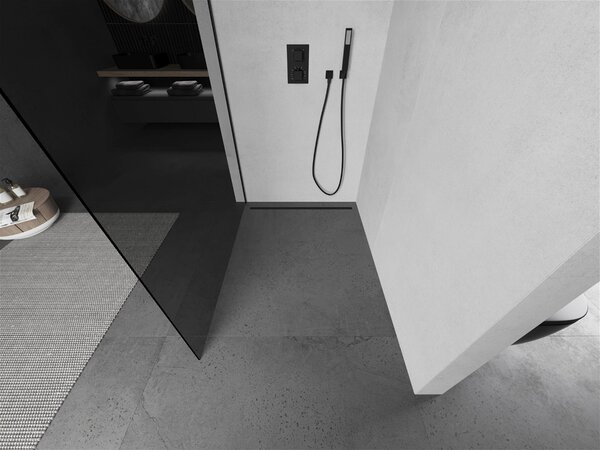 Mexen Kioto ścianka prysznicowa Walk-in 80 x 200 cm, grafit 8 mm, czarna - 800-080-101-70-40