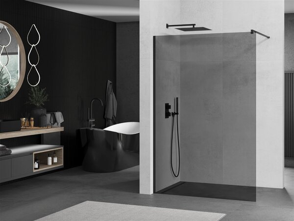 Mexen Kioto ścianka prysznicowa Walk-in 80 x 200 cm, grafit 8 mm, czarna - 800-080-101-70-40