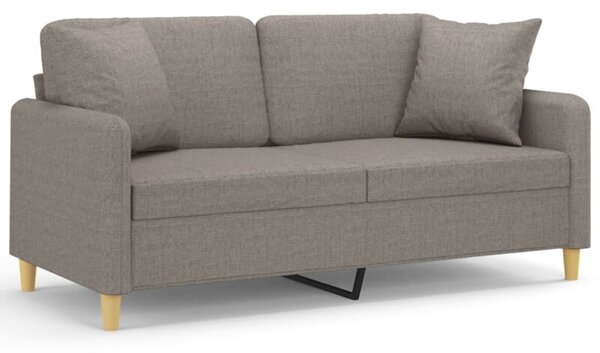 Sofa 2-osobowa z poduszkami, taupe, 140 cm, tkanina