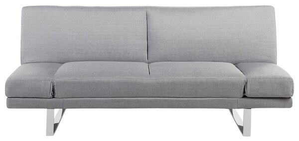 Sofa rozkładana 3-osobowa kanapa regulowane podłokietniki welurowa szara York Beliani