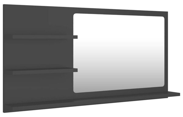 Lustro Åazienkowe, czarne 90x10,5x45 cm materiaÅ drewnopochodny