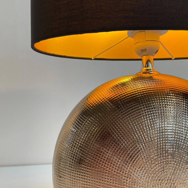 FISCHER & HONSEL Lampa stołowa Foro, brązowy / mosiężny, salon / jadalnia, ceramika, nowoczesny
