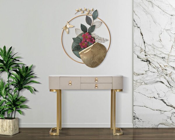 Konsola w beżowo-złotym kolorze 40x100 cm Beauty – Mauro Ferretti