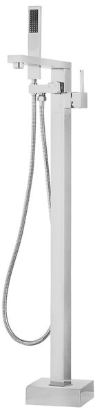 Bateria wannowa srebrna nowoczesna wolnostojąca z słuchawką prysznicową Della Beliani
