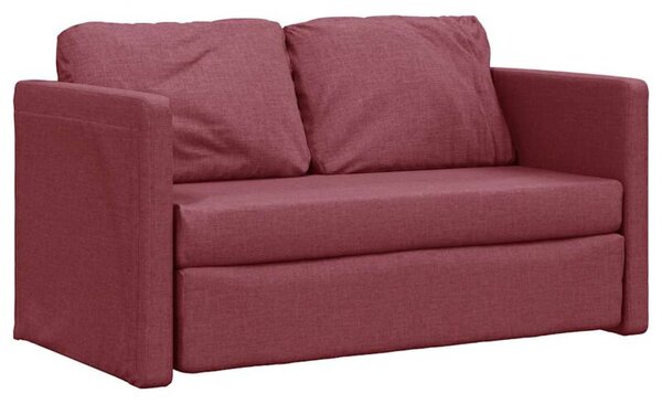 Sofa podÅogowa 2-w-1, winna czerwieÅ, 112x174x55 cm, tkanina