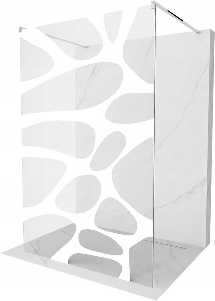 Mexen Kioto ścianka prysznicowa wolnostojąca 100 x 200 cm, biały wzór 8 mm, chrom - 800-100-002-01-97