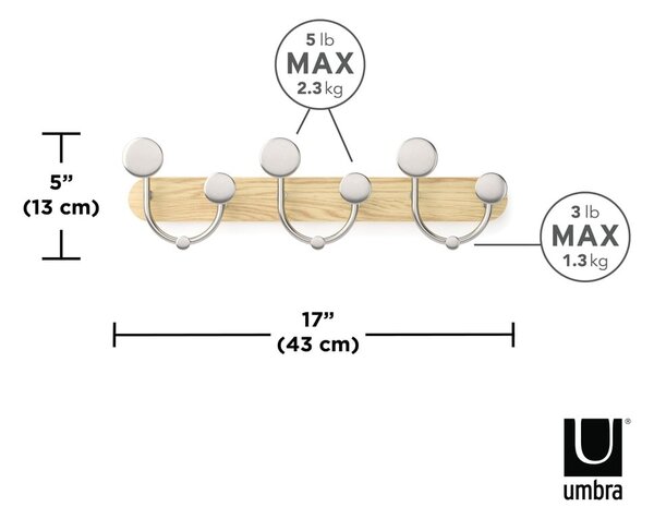 Biały aluminiowy wieszak ścienny Melody – Umbra