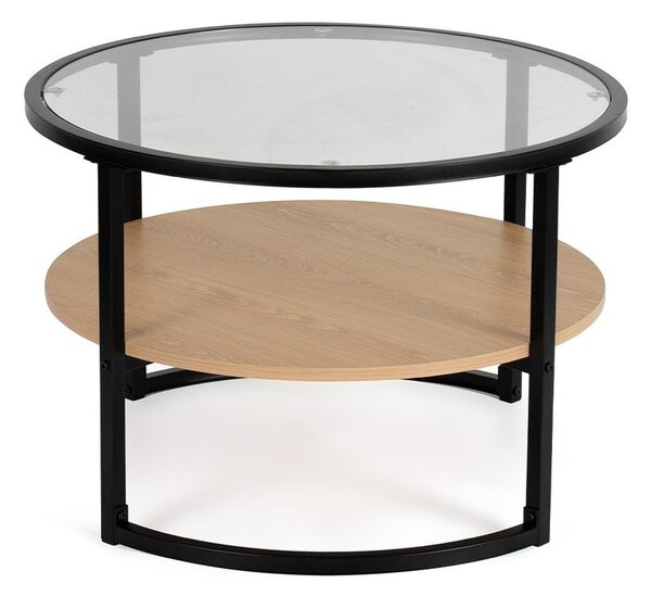 Czarno-naturalny okrągły stolik w dekorze dębu ø 68 cm Zanu – Bonami Essentials