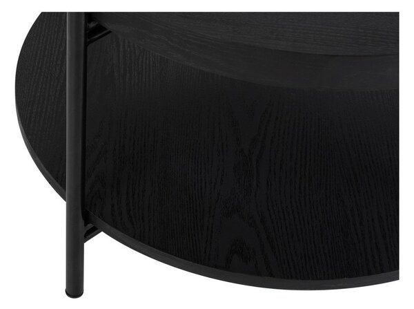 Czarny okrągły stolik w dekorze dębu ø 64 cm Hagen – Bonami Essentials