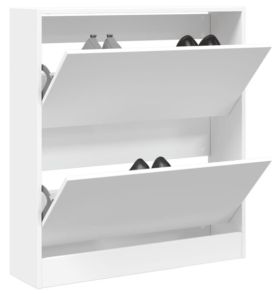 Szafka na buty, biała, 80x21x87,5 cm, materiał drewnopochodny