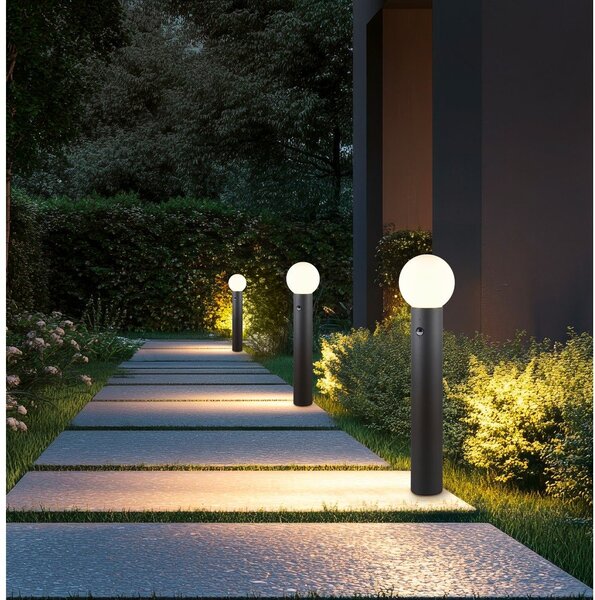 Lampa zewnętrzna typu słupek z czujnikiem ruchu ø 18 cm Mures – Trio