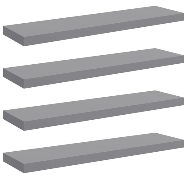 Półki ścienne, 4 szt., szare, 90x23,5x3,8 cm, mdf