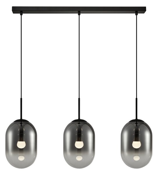 Czarna potrójna lampa wisząca - K400-Olion