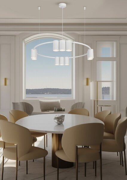 Biała nowoczesna lampa 10 punktowa K406 W9-B70