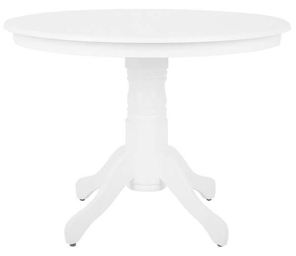 Stół do jadalni obiadowy okrągły 100 cm dla 4 osób w stylu vintage biały Akron Beliani