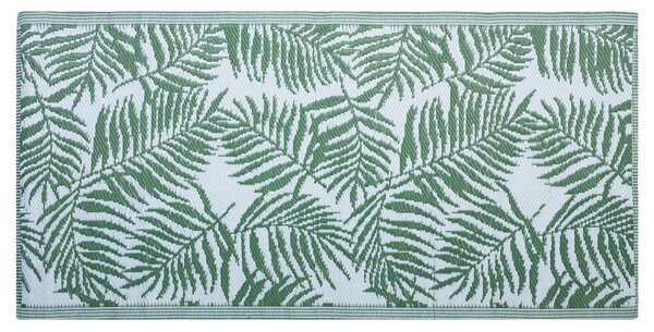 Dywan zewnętrzny dwustronny 90 x 150 cm liście palmowe ciemnozielony Kota Beliani
