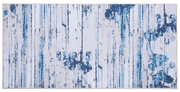 Nowoczesny dywan chodnik niebiesko-beżowy prostokątny 80 x 150 cm Burdur Beliani