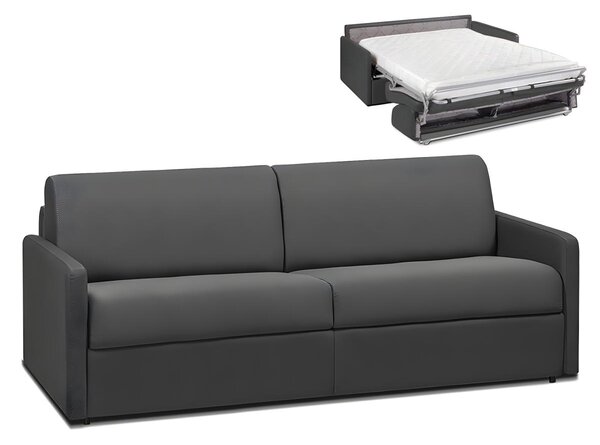 4-osobowa kanapa z ekspresowym mechanizmem rozkładania z tkaniny CALIFE - Kolor: szary - Wymiary miejsca do spania: 160 cm - Materac 14 cm