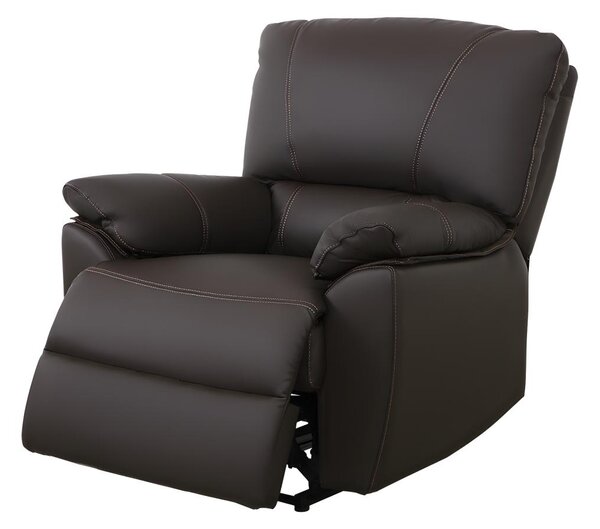 Skórzany fotel z regulowaną elektrycznie funkcją relax MARCIS - Brązowy