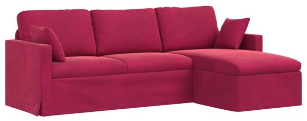 Nowoczesna sofa aksamitna w kolorze czerwonego wina z ergonomicznÄ konstrukcjÄ