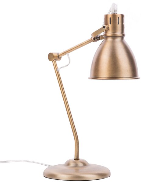 Lampa biurkowa stołowa regulowana metalowa mosiężna Monsan Beliani