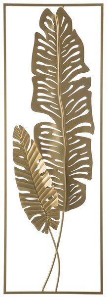Nowoczesna dekoracja ścienna metalowa ażurowa liście złota Palladium Beliani
