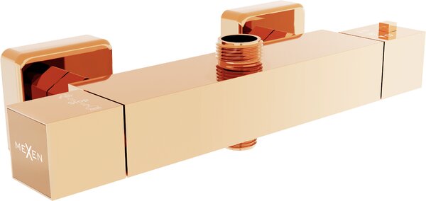 Mexen Cube termostatyczna bateria prysznicowa, różowe złoto - 77250-60