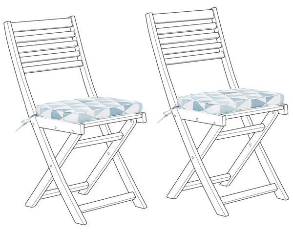 Zestaw 2 poduszek siedzeniowych na krzesła ogrodowe 38 x 29 cm niebieskie Fiji Beliani