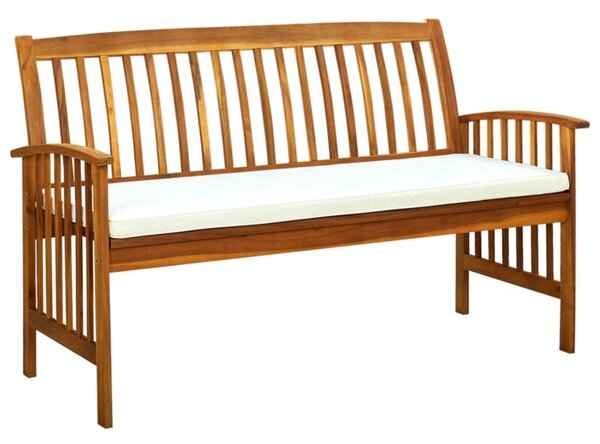 Ławka ogrodowa z poduszką, 147 cm, lite drewno akacjowe