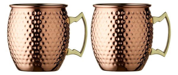 Stalowe kubki w kolorze miedzi zestaw 2 szt. 400 ml Moscow Mule – Lyngby Glas