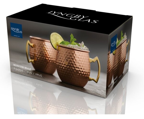 Stalowe kubki w kolorze miedzi zestaw 2 szt. 400 ml Moscow Mule – Lyngby Glas