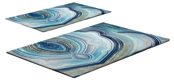 Niebieskie dywaniki łazienkowe zestaw 2 szt. 60x100 cm – Foutastic