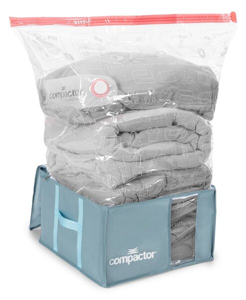 Plastikowy pojemnik próżniowy do przechowywania ubrań 42x40x25 cm Blue Edition – Compactor