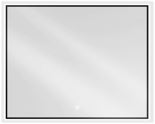 Mexen Erma lustro łazienkowe podświetlane 100 x 80 cm, LED 6000K, antypara, rama czarna - 9814-100-080-611-70
