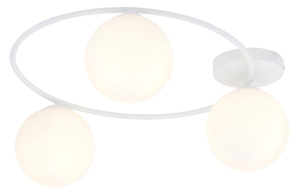 SOPRA 3 WHITE/OPAL 1258/3 nowoczesny plafon sufitowy biały szklane klosze
