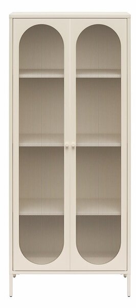 Kremowa metalowa witryna 80x186x40 cm Luna – Støraa