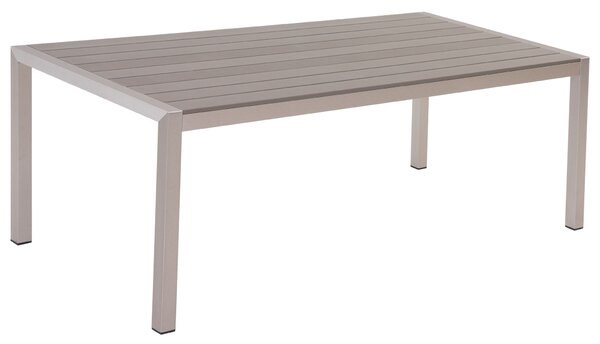Stół ogrodowy 180 x 90 cm dla 6 osób aluminium sztuczne drewno szary Vernio Beliani