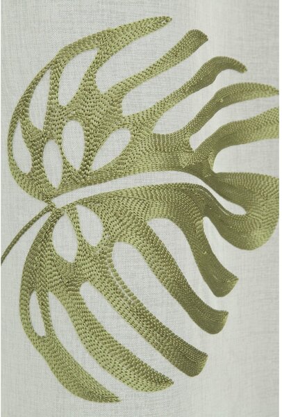 Biało-zielona firanka z woalu 135x245 cm – Sehlbach